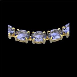 56 ctw Tanzanite Eternity Designer Necklace 14K Yellow Gold