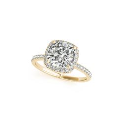 1.08 ctw Certified VS/SI Cushion Diamond Halo Ring 18K Yellow Gold
