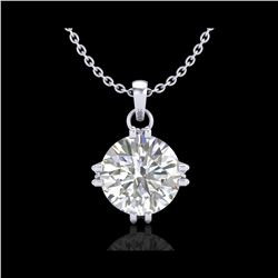 1 ctw VS/SI Diamond Solitaire Art Deco Stud Necklace 18K White Gold