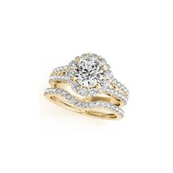 2.35 ctw Certified VS/SI Diamond 2pc Wedding Set Halo 14K Yellow Gold