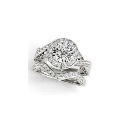 1.89 ctw Certified VS/SI Diamond 2pc Wedding Set Halo 14K White Gold