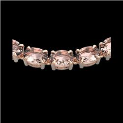 54 ctw Morganite Eternity Designer Necklace 14K Rose Gold