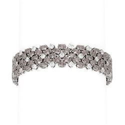 48.16 ctw Morganite & Diamond Bracelet 18K White Gold