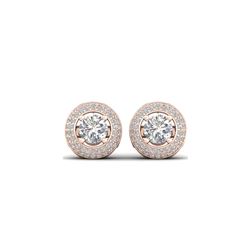 1.75 ctw VS/SI Diamond Art Deco Micro Stud Earrings 18K Rose Gold