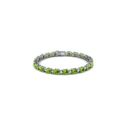 19.7 ctw Peridot & VS/SI Diamond Eternity Bracelet 10K White Gold