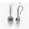 Image 2 : 5.1 ctw Certified Ruby & Diamond Victorian Earrings 14K White Gold