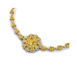72.38 ctw Canary Citrine & VS Diamond Necklace 18K Yellow Gold