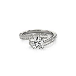 1.75 ctw Certified VS/SI Diamond Bypass Ring 18K White Gold