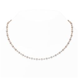 16 ctw Princess Cut Diamond Designer Necklace 18K Rose Gold