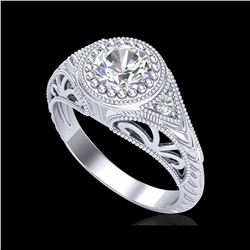 1.07 ctw VS/SI Diamond Art Deco Ring 18K White Gold