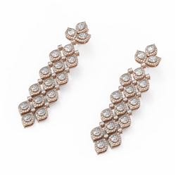 17 ctw Pear Diamond Designer Earrings 18K Rose Gold