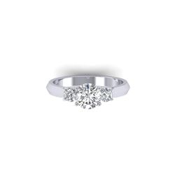 1.5 ctw Certified VS/SI Diamond Solitaire 3 Stone Ring 18K White Gold