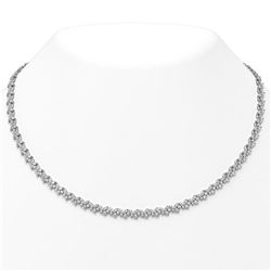 28 ctw Mix Cut Diamonds Designer Necklace 18K White Gold
