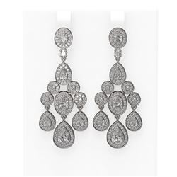 7.24 ctw Pear & Oval Diamond Earrings 18K White Gold