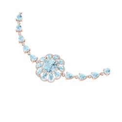 75.99 ctw Sky Topaz & VS Diamond Necklace 18K Rose Gold