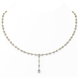 12 ctw Pear and Marquise Cut Diamond Necklace 18K Yellow Gold