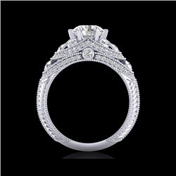 2 ctw VS/SI Diamond Solitaire Art Deco Ring 18K White Gold