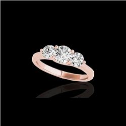 2 ctw Certified Diamond 3 Stone Solitaire Ring 10K Rose Gold