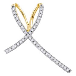 10kt Yellow Gold Round Diamond Cross Religious Pendant 1/4 Cttw