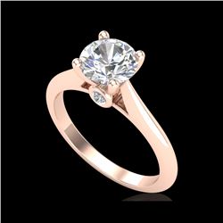 1.36 ctw VS/SI Diamond Solitaire Art Deco Ring 18K Rose Gold