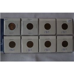 Canada One Cent Coins (8)