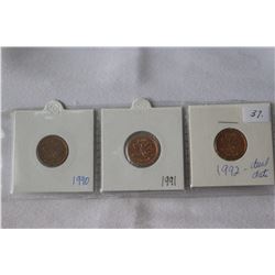 Canada One Cent Coins (3)