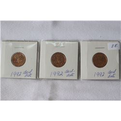 Canada One Cent Coins (3)