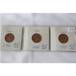 Canada One Cent Coins (3)