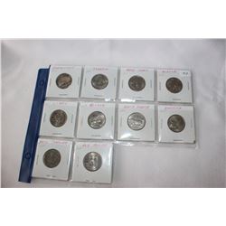 U.S.A. Twenty-five Cent Coins (10)
