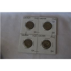 Canada Five Cent Coins (4)