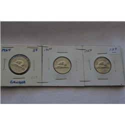 Canada Five Cent Coins (3)