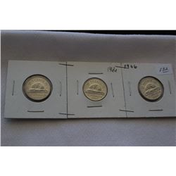 Canada Five Cent Coins (3)