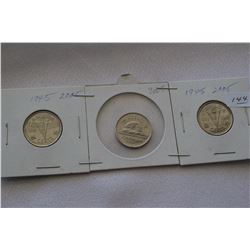 Canada Five Cent Coins (3)