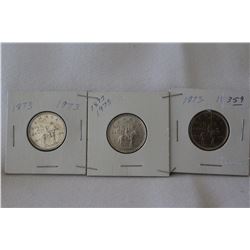 Canada Twenty-five Cent Coins (3)