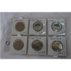 Canada One & Two Dollar Coins (6 Coins total)