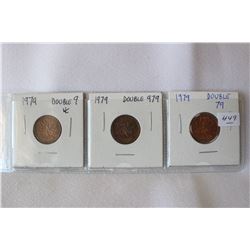 Canada One Cent Coins (3)
