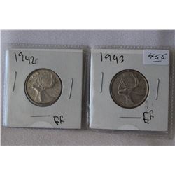 Canada Twenty-five Cent Coins (2)