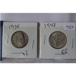 Canada Twenty-five Cent Coins (2)