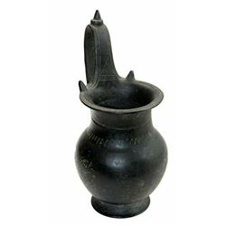 Ancient Etruscan Bucchero Pottery Olpe, 6th Century BC.