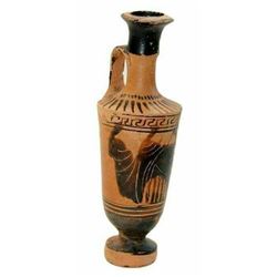 Ancient Greek Attic Black-Figure Lekythos with a
