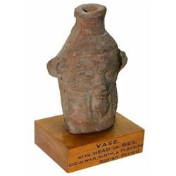 Ancient Egyptian Terracotta Vessel in the Form of Bes;