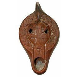 Ancient Roman Carthaginian Chi-Rho Oil Lamp c.2nd