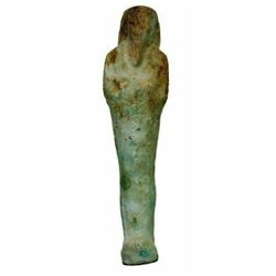 Ancient Egyptian Blue/Green Faience Ushabti Figure