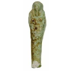 Ancient Egyptian Green Faience Ushabti Figure c.664-332