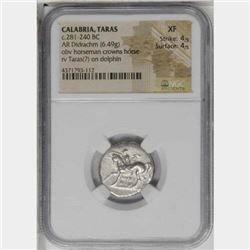Ancient ITALY. Calabria. Tarentum. Silver Nomos  coin