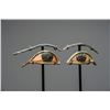 Image 4 : Ancient Egyptian Pair of mummy mask eyes with brows,