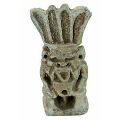 Ancient Egyptian Double Faced Faience Bes Amulet
