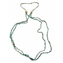 Ancient Egyptian Blue Faience Mummy Beads Necklace