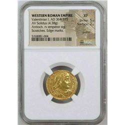 Ancient Valentinian I. AD 364-375. Gold Solidus Coin