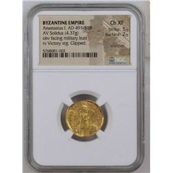 Ancient Anastasius I. 491-518. AV Solidus (4.37gm).coin